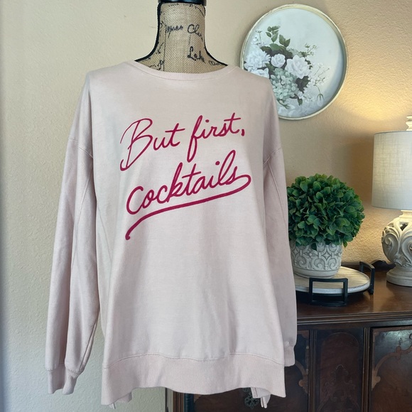 Wildfox Tops - Wildfox Pink Graphic Pull On Top